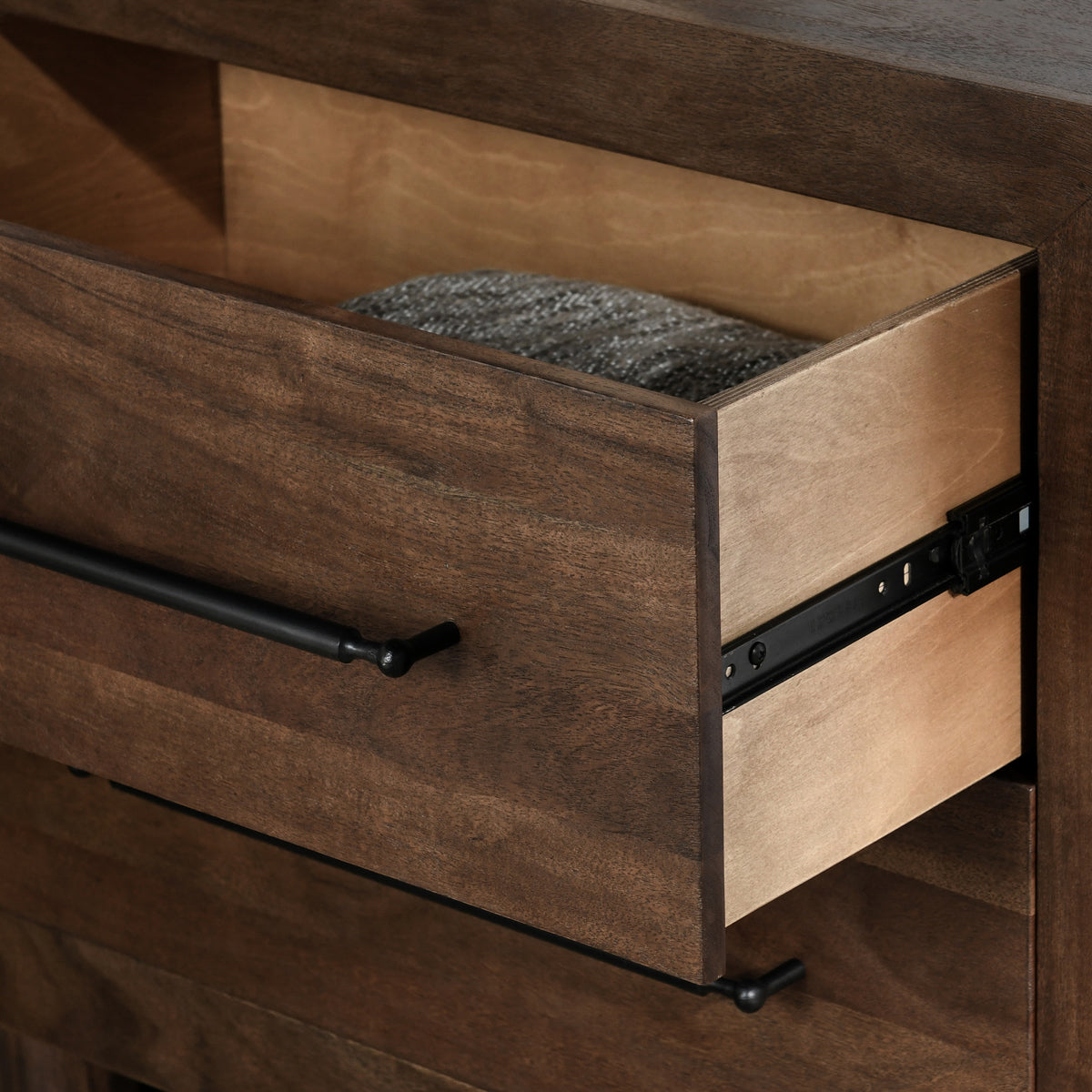 Harvest Brown Acacia Wood Nightstand Jaxon Two-Drawer Nightstand Collection