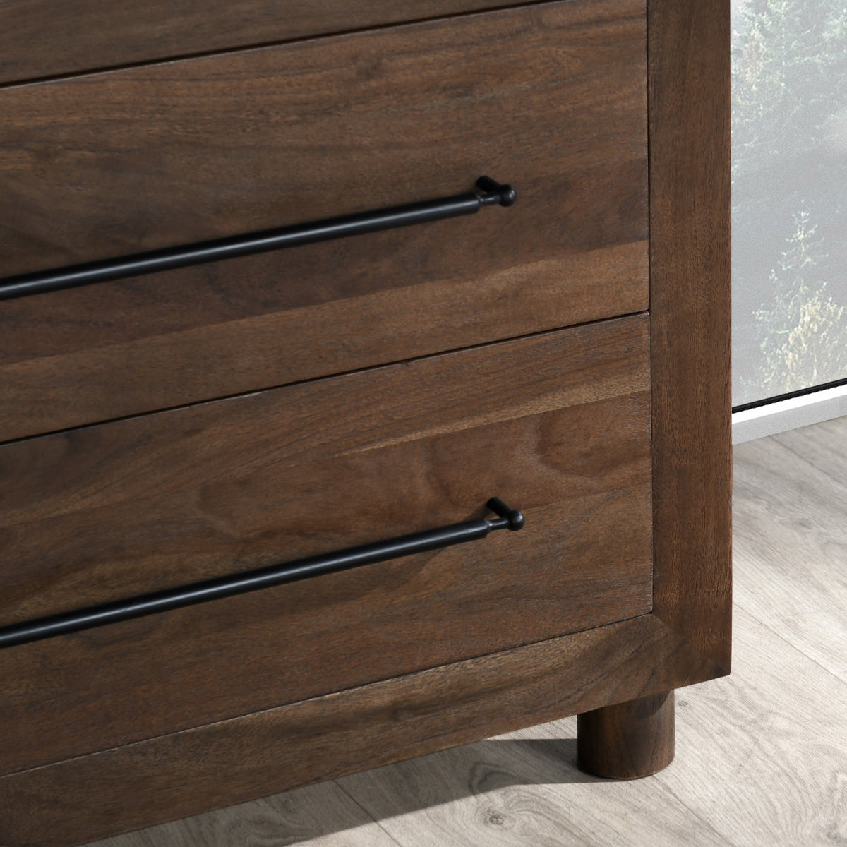 Harvest Brown Acacia Wood Nightstand Jaxon Two-Drawer Nightstand Collection