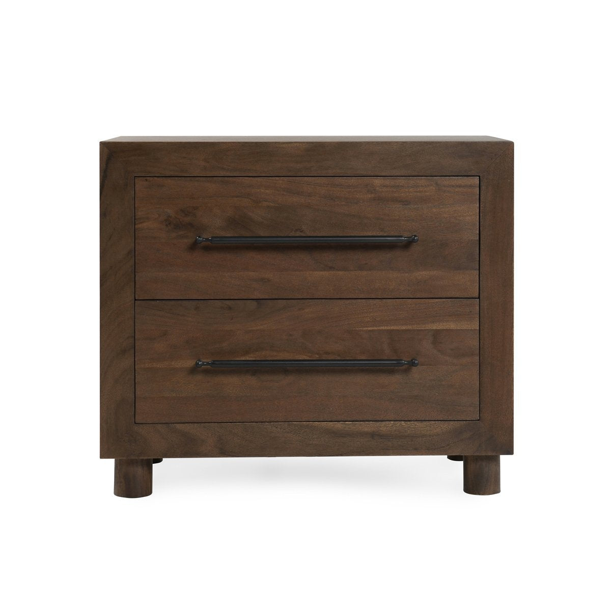Harvest Brown Acacia Wood Nightstand Jaxon Two-Drawer Nightstand Collection