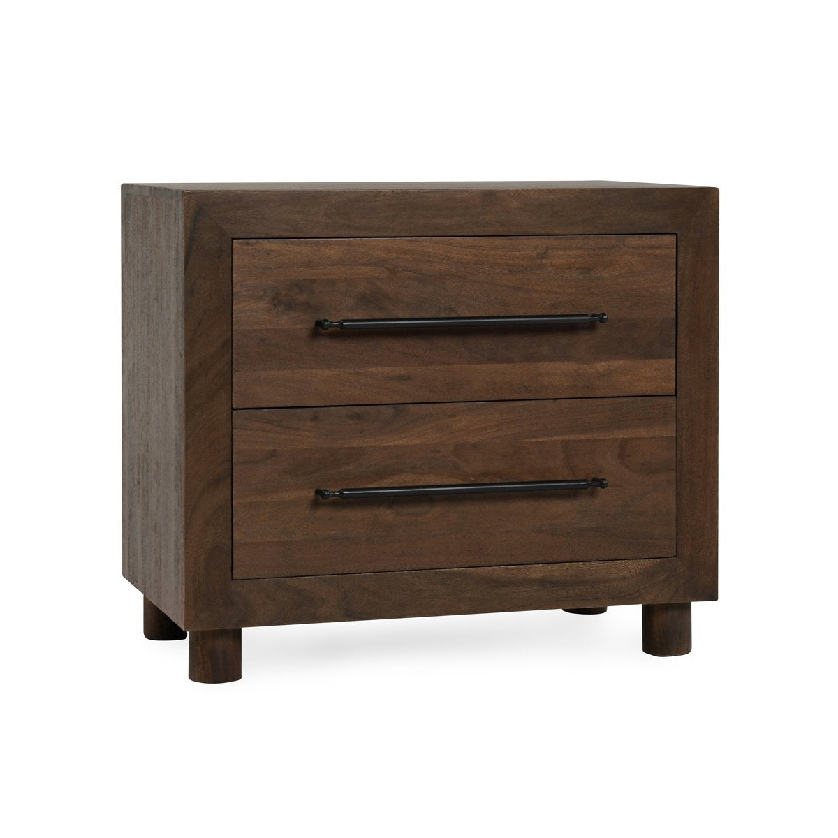 Harvest Brown Acacia Wood Nightstand Jaxon Two-Drawer Nightstand Collection