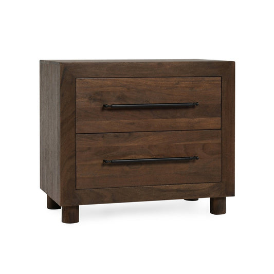 Harvest Brown Acacia Wood Nightstand Jaxon Two-Drawer Nightstand Collection