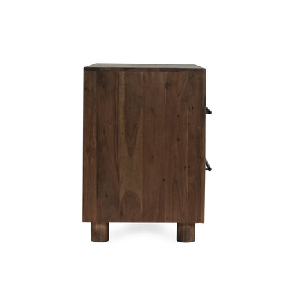 Harvest Brown Acacia Wood Nightstand Jaxon Two-Drawer Nightstand Collection