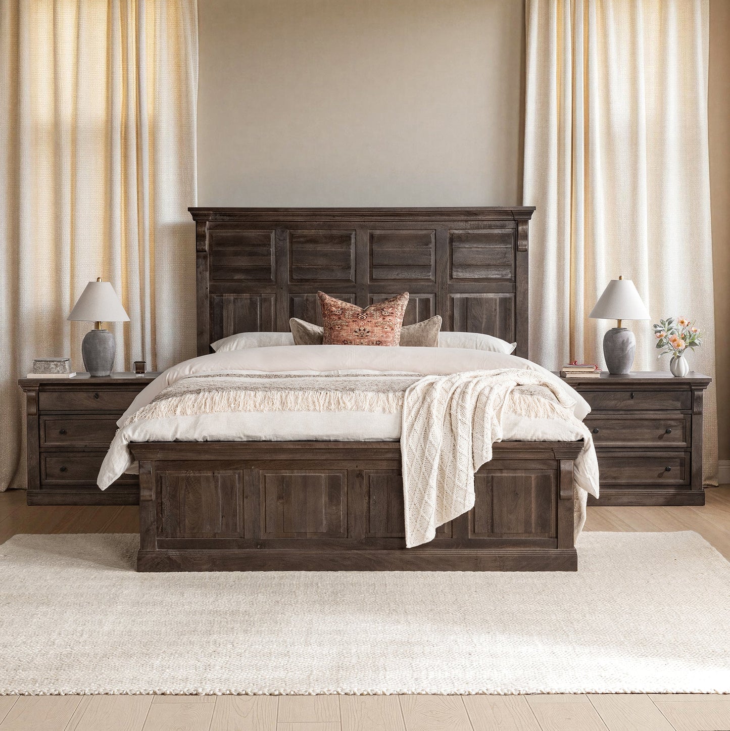 Cocoa Brown Mango Wood California King Adelaide Bed Collection