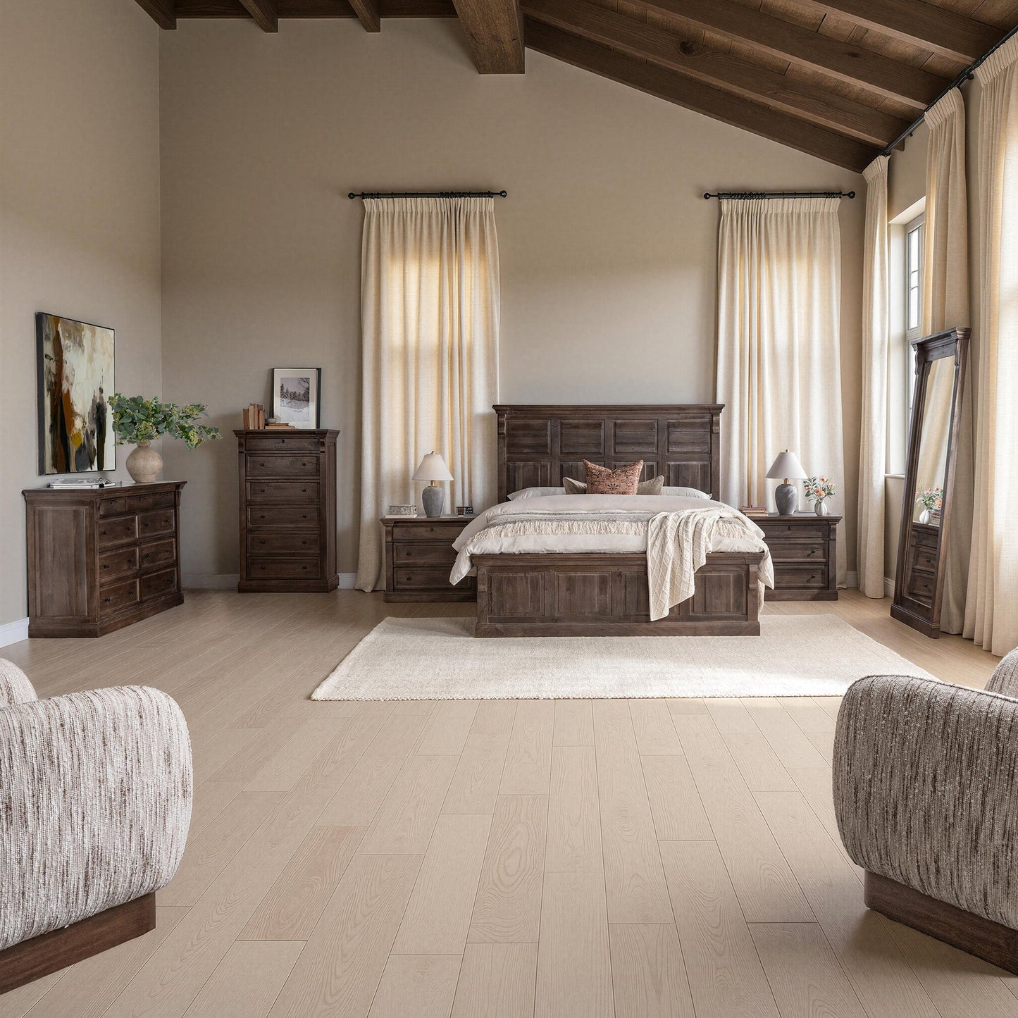 Cocoa Brown Mango Wood California King Adelaide Bed Collection