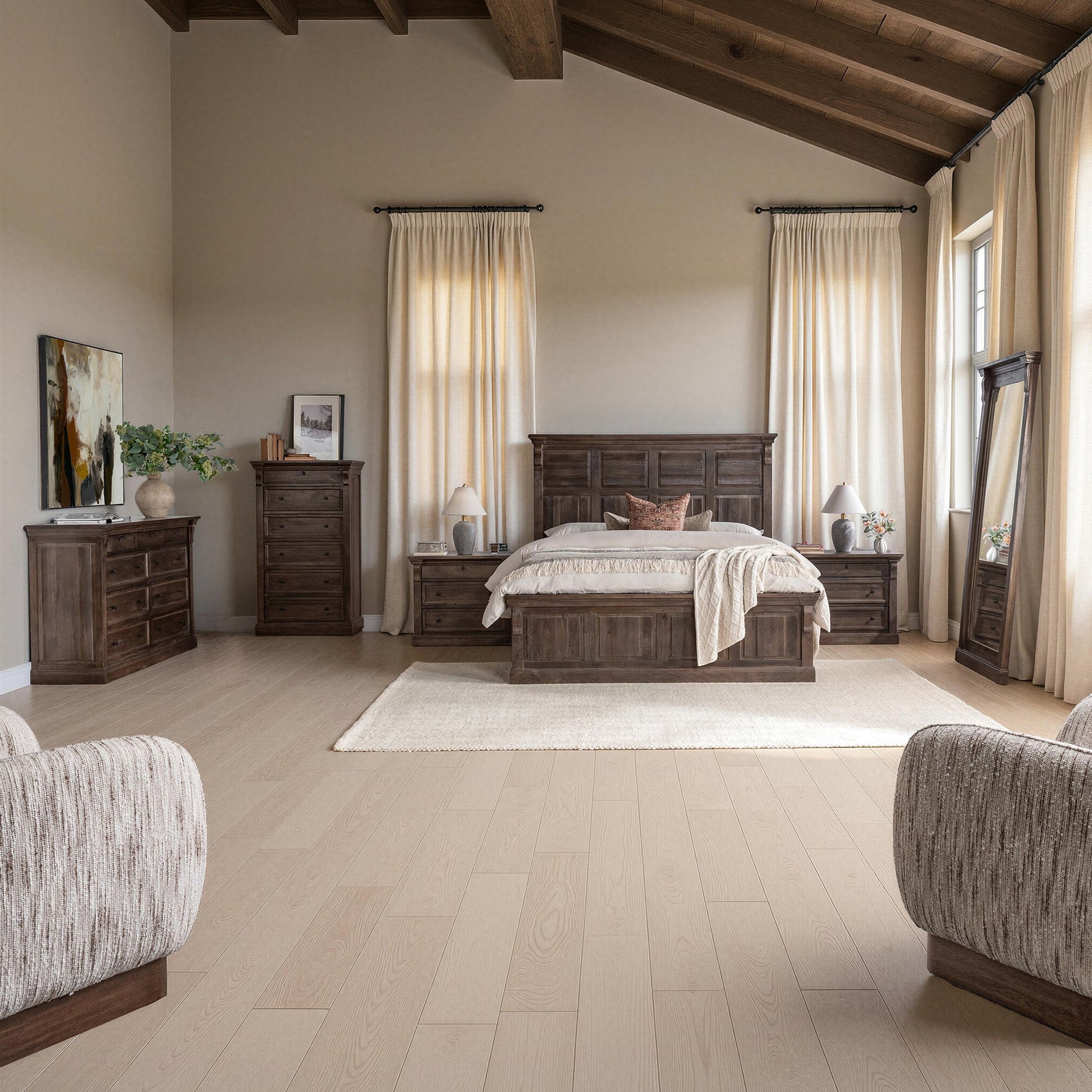 Cocoa Brown Mango Wood California King Adelaide Bed Collection