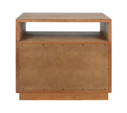 Caramel Brown Oak Veneer Nightstand Santa Clara Two-Drawer Nightstand Collection