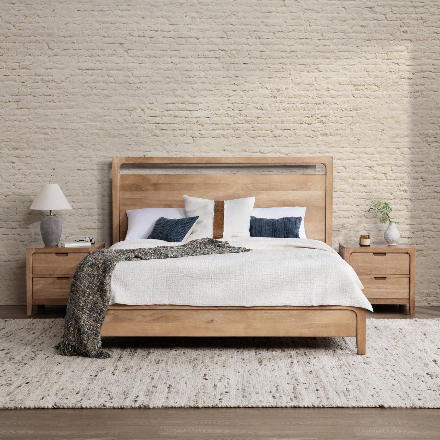 Natural Maple Mango wood Eastern King Laguna Bed Collection