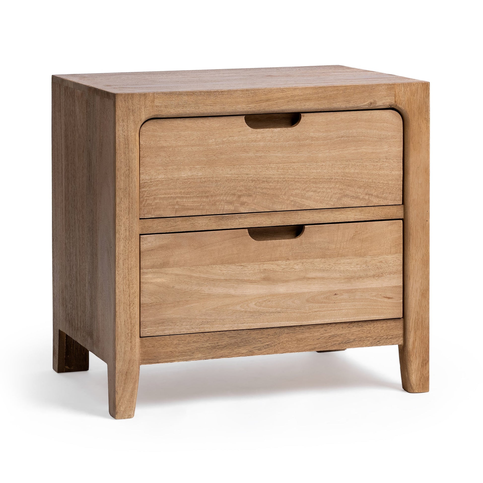 Natural Maple Mango wood Nightstand Laguna Two-Drawer Nightstand Collection