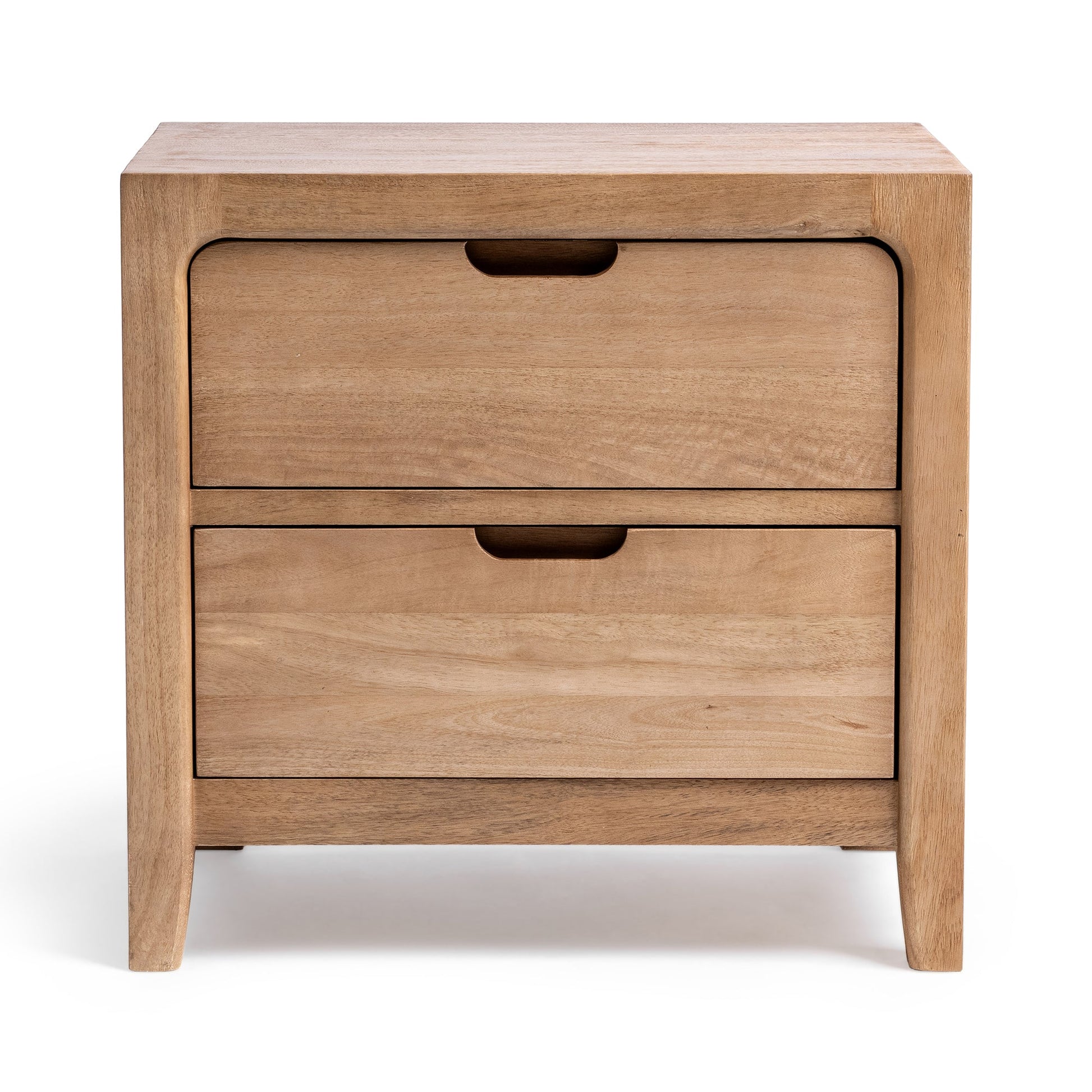 Natural Maple Mango wood Nightstand Laguna Two-Drawer Nightstand Collection