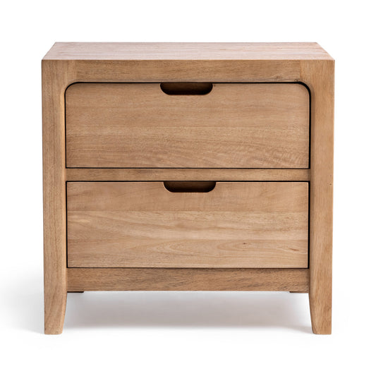 Natural Maple Mango wood Nightstand Laguna Two-Drawer Nightstand Collection