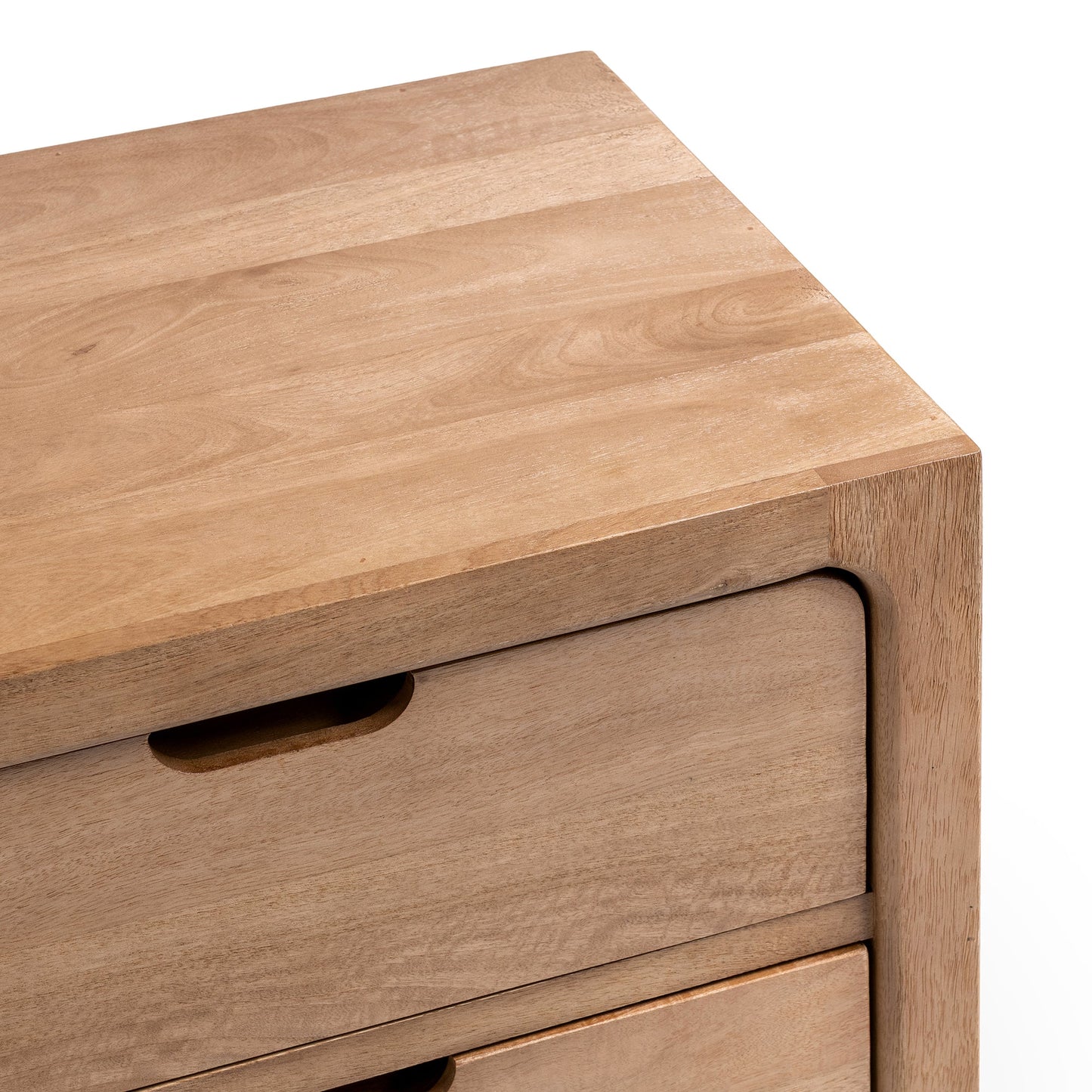 Natural Maple Mango wood Nightstand Laguna Two-Drawer Nightstand Collection