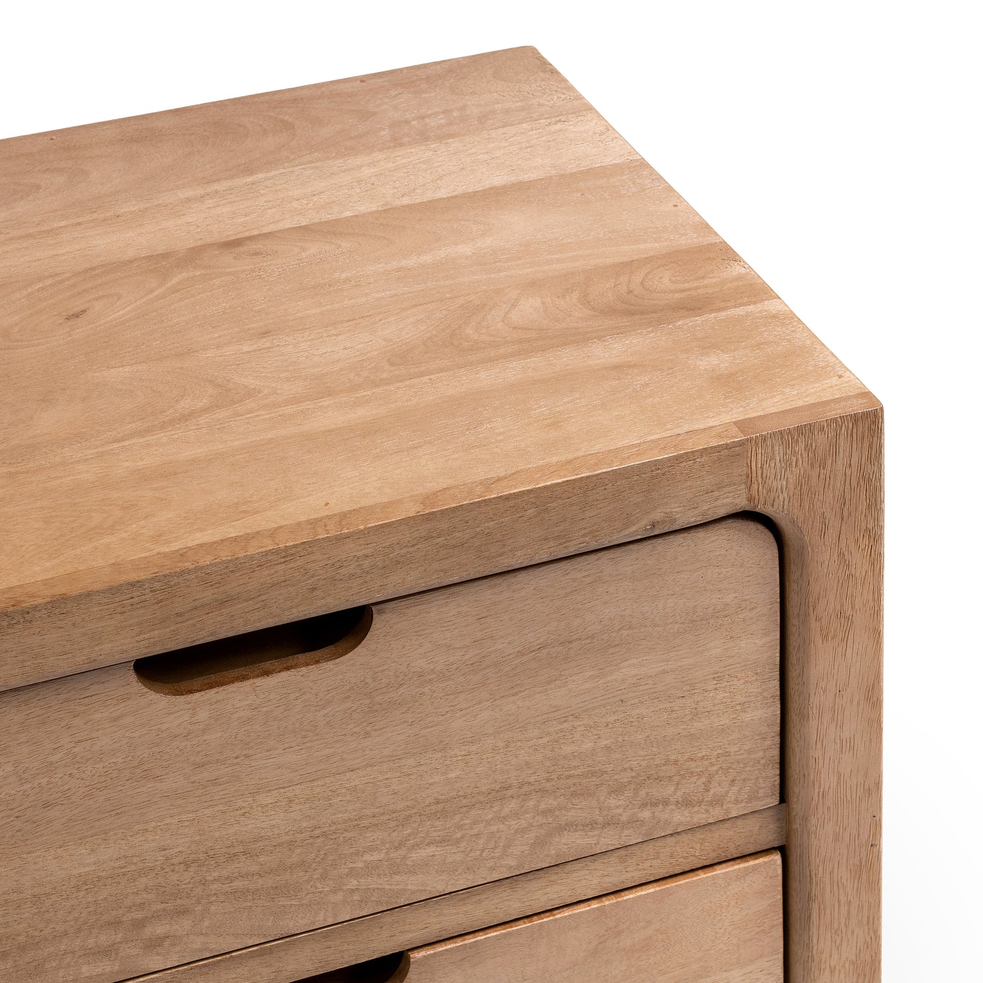 Natural Maple Mango wood Nightstand Laguna Two-Drawer Nightstand Collection