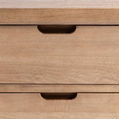 Natural Maple Mango wood Nightstand Laguna Two-Drawer Nightstand Collection