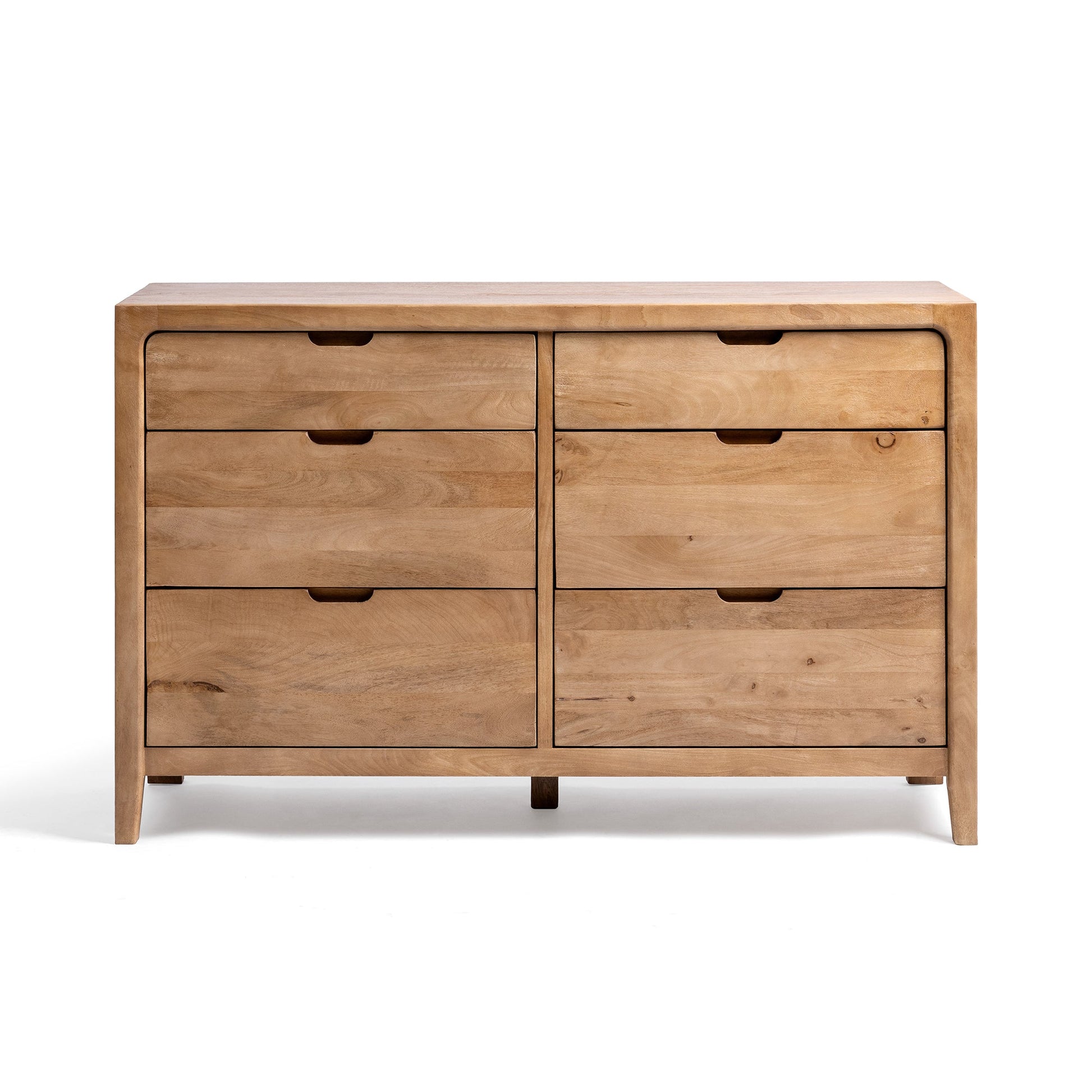 Natural Maple Mango wood Dresser Laguna Six-Drawer Dresser Collection