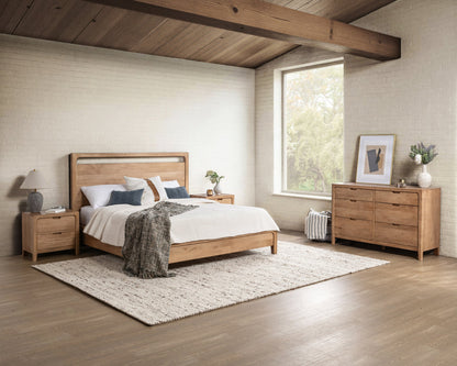 Natural Maple Mango wood Dresser Laguna Six-Drawer Dresser Collection