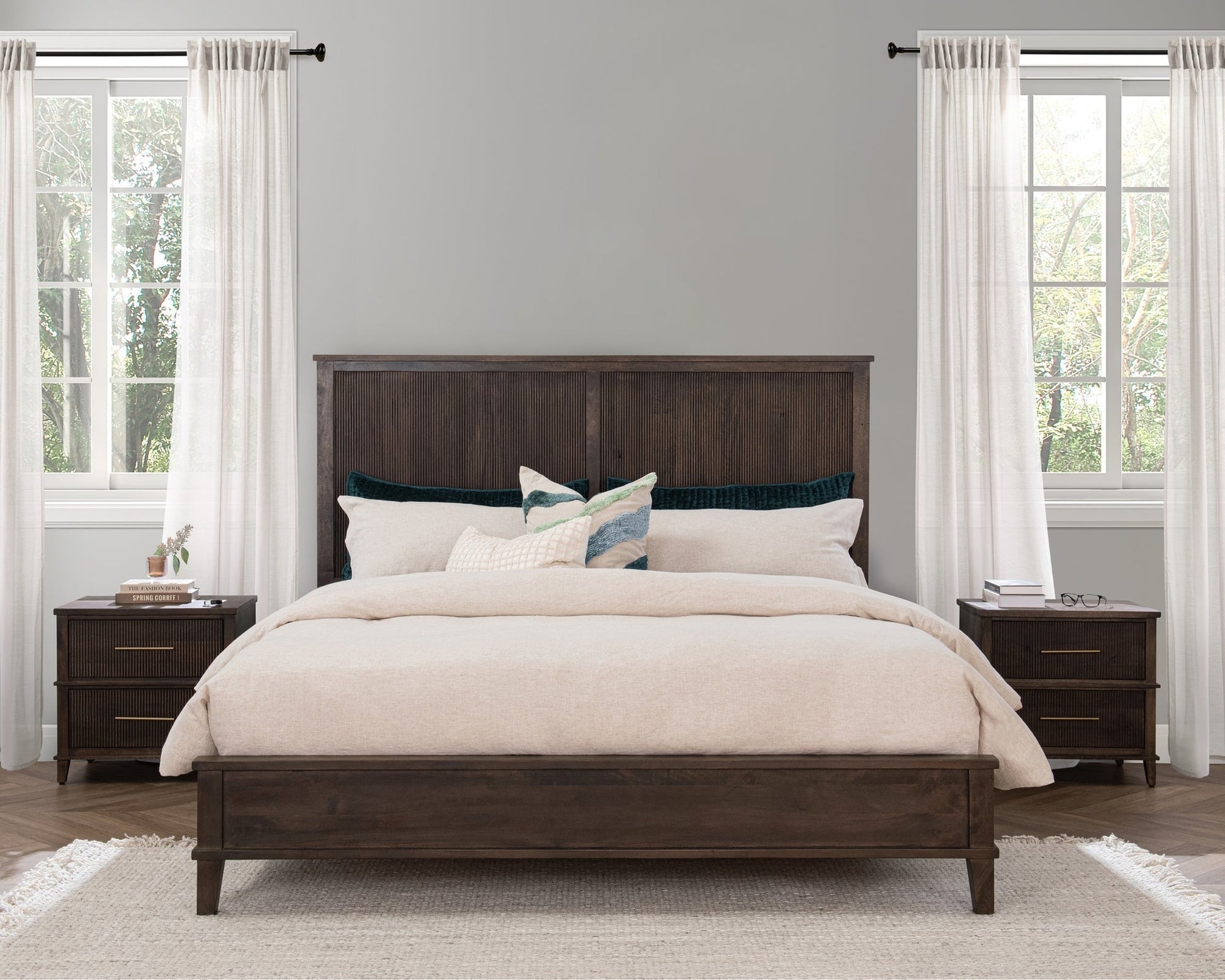 Auburn Walnut Mango Wood Eastern King Westlake Bed Collection