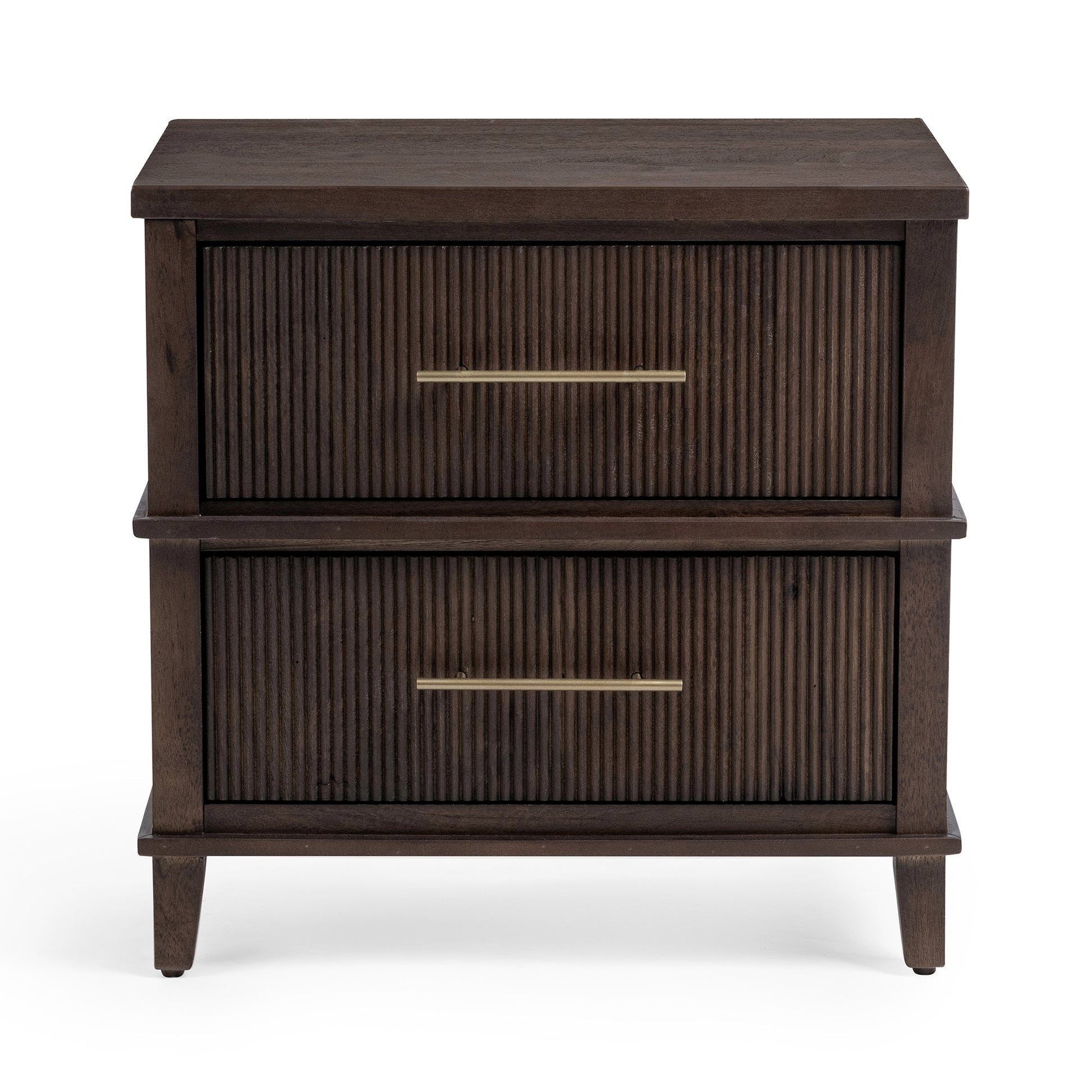 Auburn Walnut Mango Wood Nightstand Westlake Two-Drawer Nightstand Collection