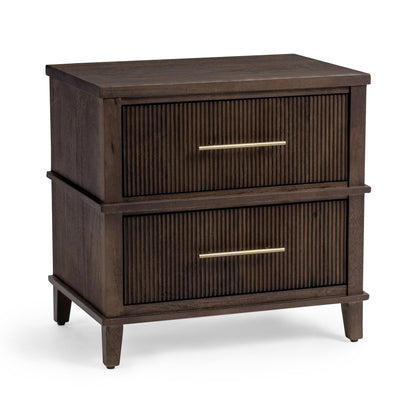 Auburn Walnut Mango Wood Nightstand Westlake Two-Drawer Nightstand Collection