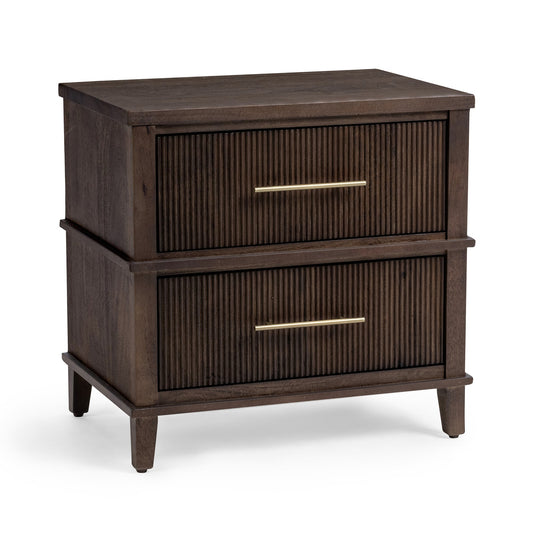Auburn Walnut Mango Wood Nightstand Westlake Two-Drawer Nightstand Collection