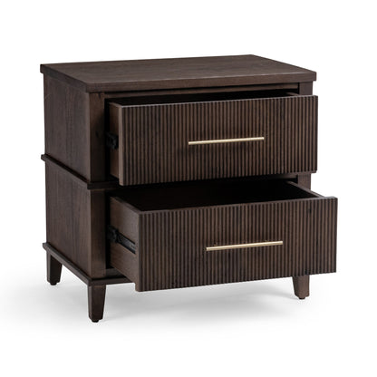 Auburn Walnut Mango Wood Nightstand Westlake Two-Drawer Nightstand Collection