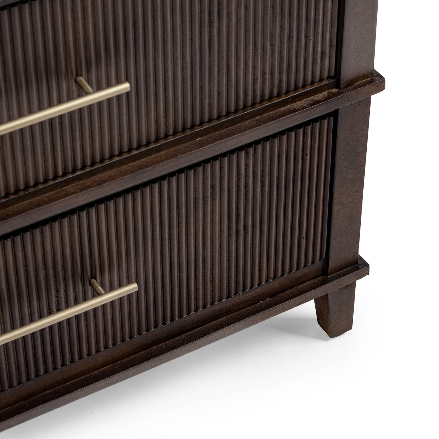 Auburn Walnut Mango Wood Nightstand Westlake Two-Drawer Nightstand Collection