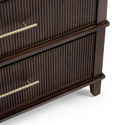 Auburn Walnut Mango Wood Nightstand Westlake Two-Drawer Nightstand Collection