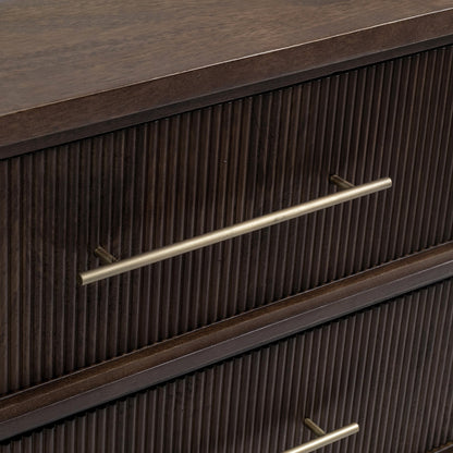 Auburn Walnut Mango Wood Nightstand Westlake Two-Drawer Nightstand Collection