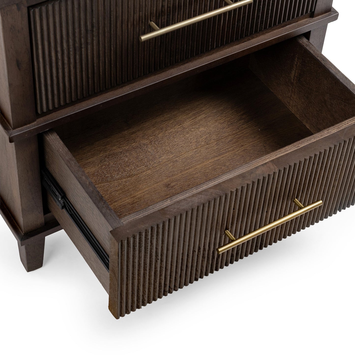 Auburn Walnut Mango Wood Nightstand Westlake Two-Drawer Nightstand Collection