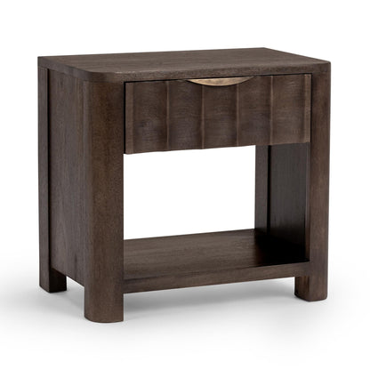 Cocoa Brown Mango Wood Nightstand Baylee One-Drawer Nightstand Collection