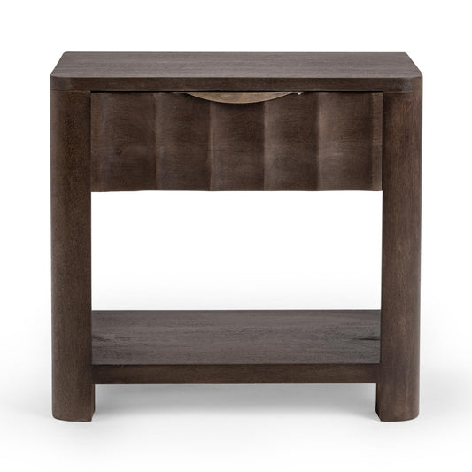 Cocoa Brown Mango Wood Nightstand Baylee One-Drawer Nightstand Collection
