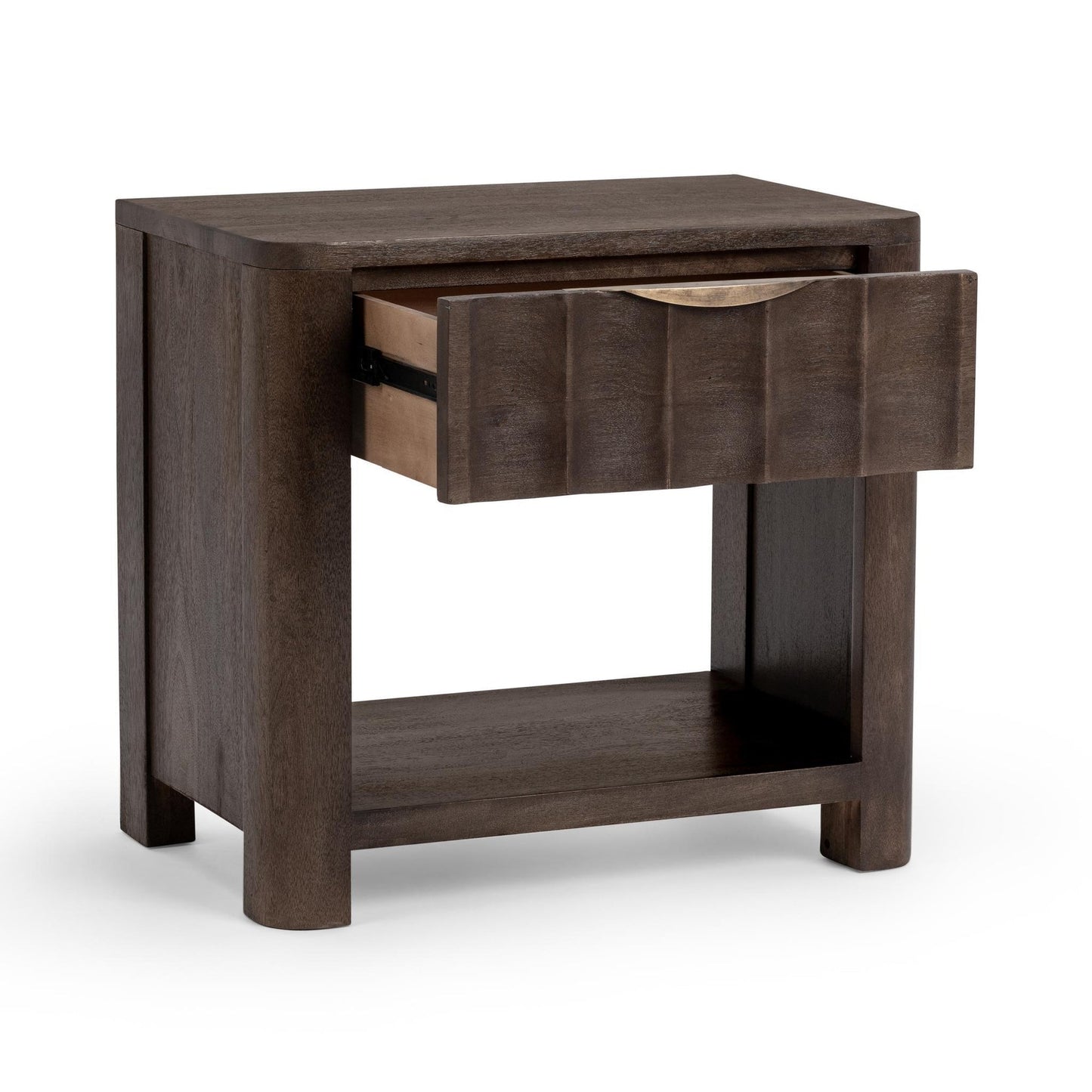 Cocoa Brown Mango Wood Nightstand Baylee One-Drawer Nightstand Collection