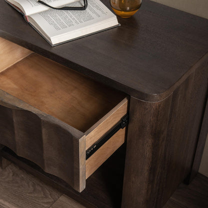 Cocoa Brown Mango Wood Nightstand Baylee One-Drawer Nightstand Collection