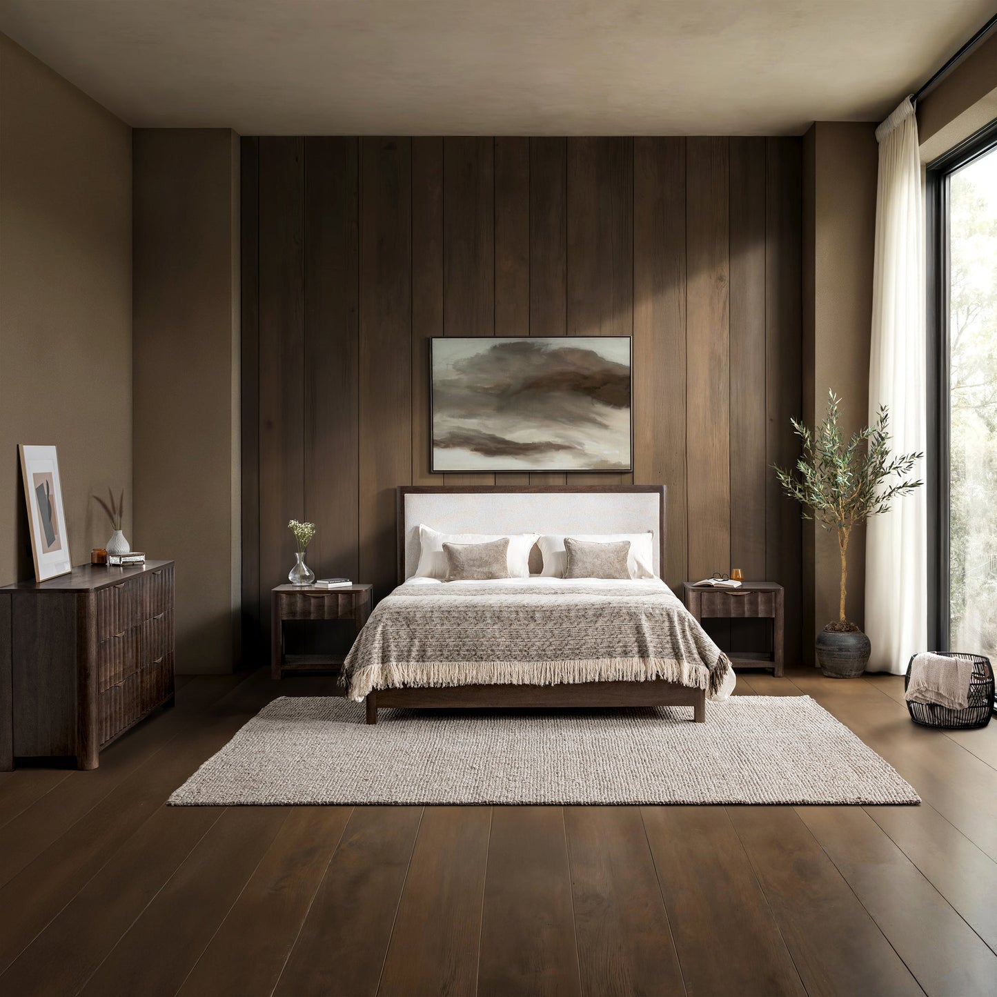 Cocoa Brown Mango Wood Queen Baylee Bed Collection