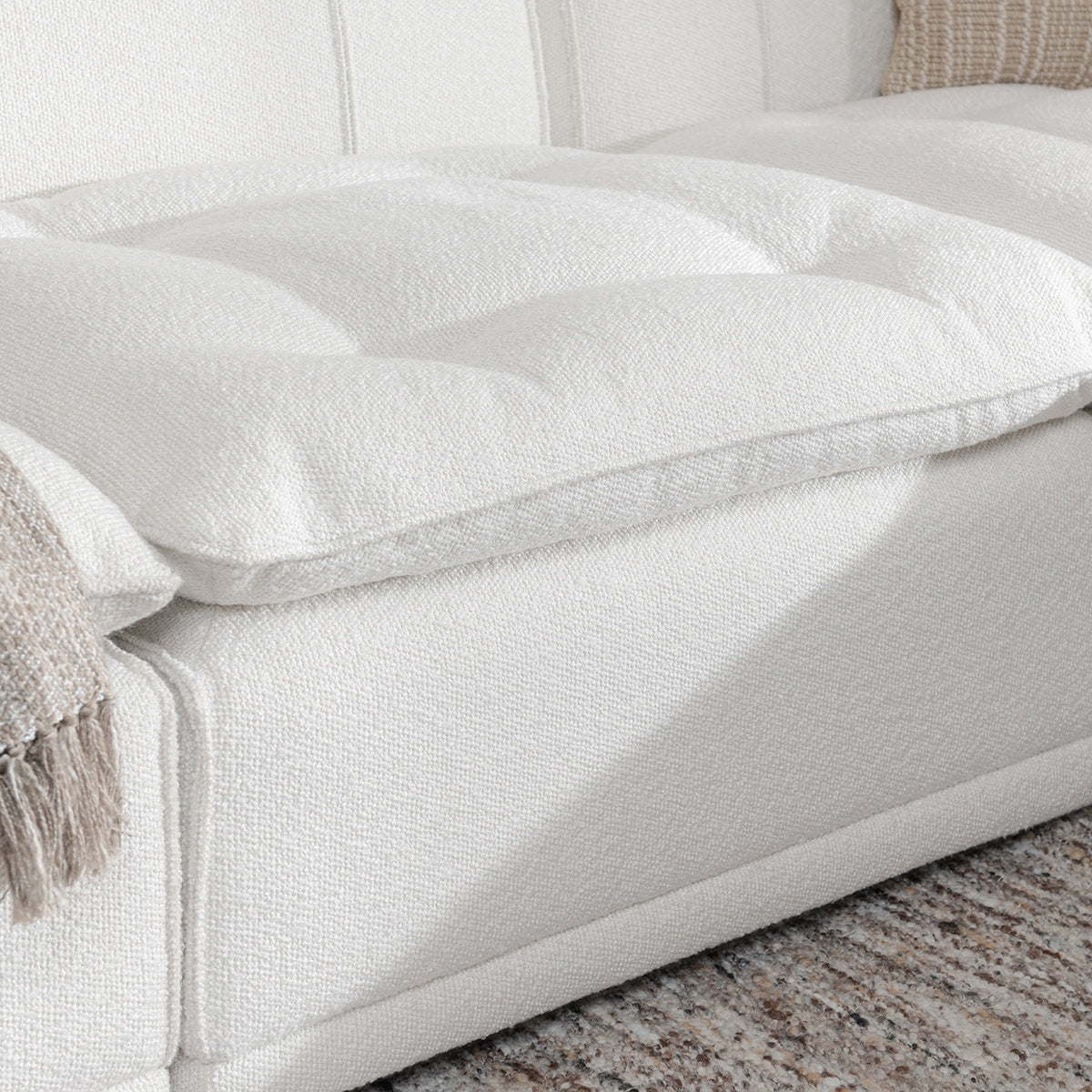 White 100% Polyester Sofa Haven 3 Piece Modular Sofa Collection