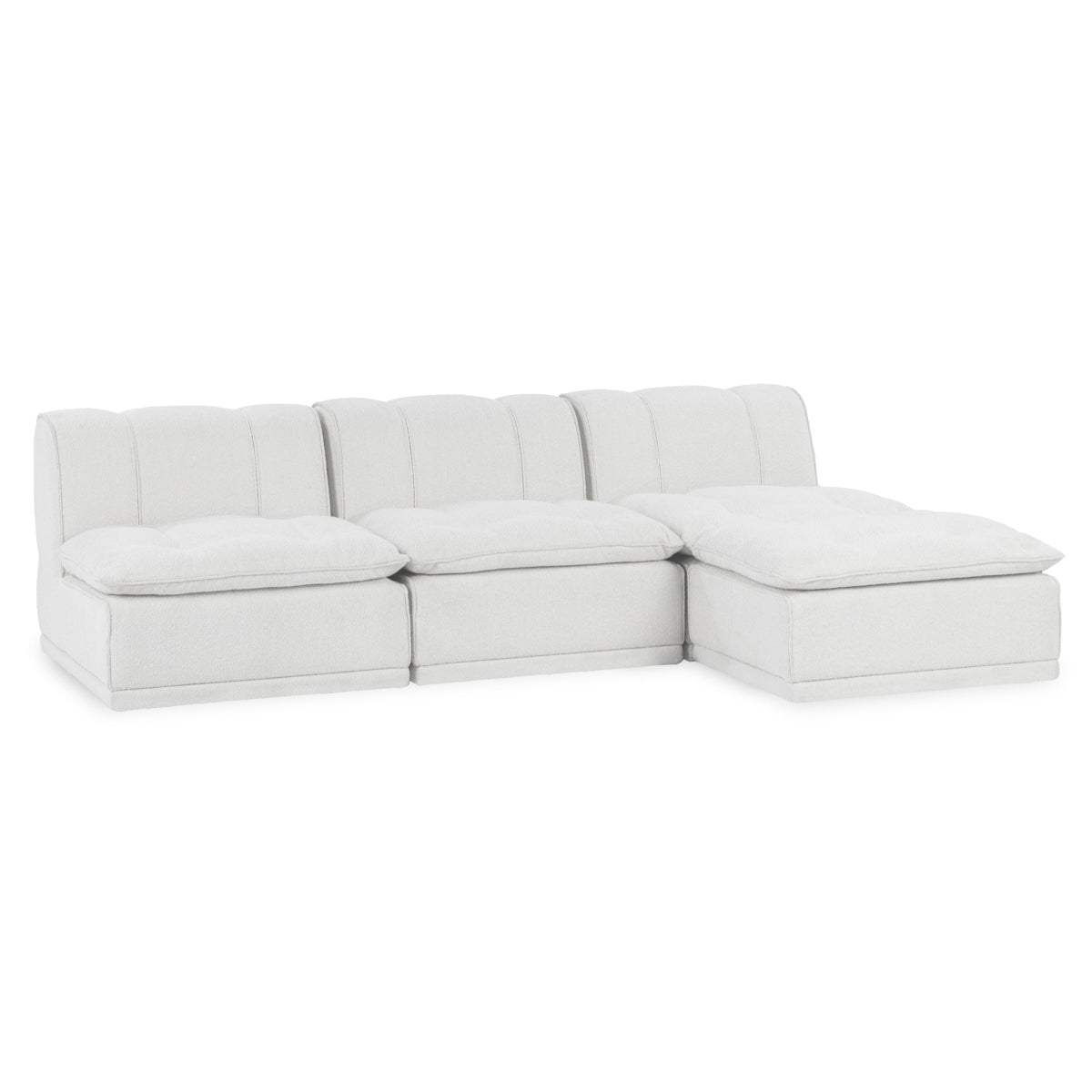 White 100% Polyester Sofa Haven 4 Piece Modular Sofa Collection