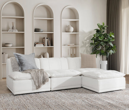 White 100% Polyester Sofa Haven 4 Piece Modular Sofa Collection
