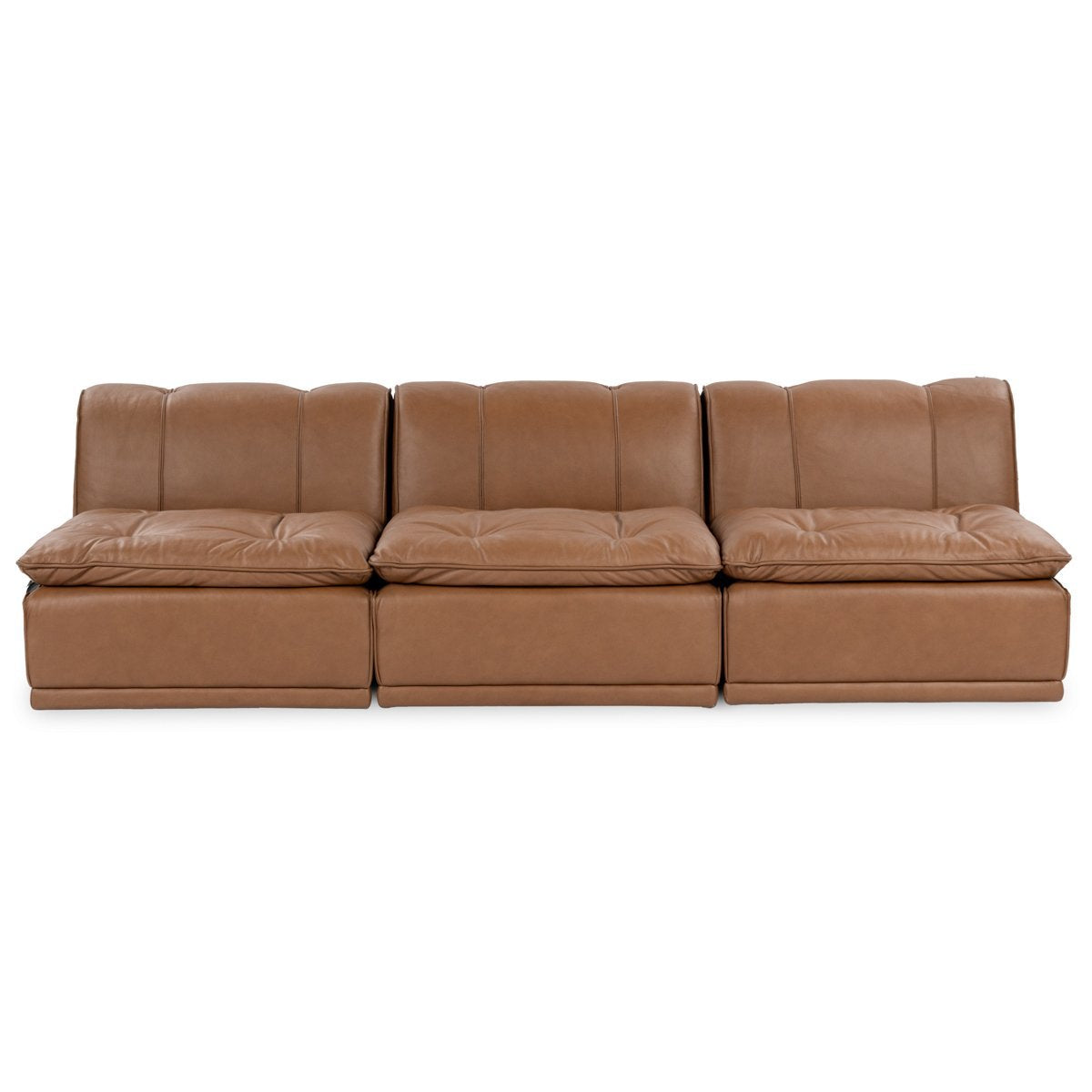 Toffee Brown Top Grain Leather Sectional Haven Leather Modular Sofa Collection