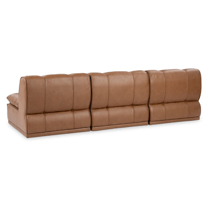 Toffee Brown Top Grain Leather Sectional Haven Leather Modular Sofa Collection