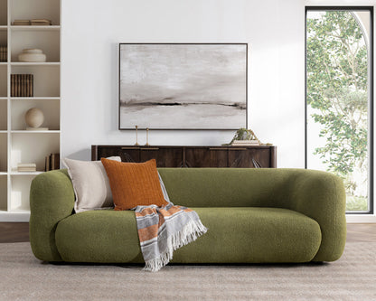 Dark Olive 95% Polyester/5% Cotton Sofa Faris Sofa Collection