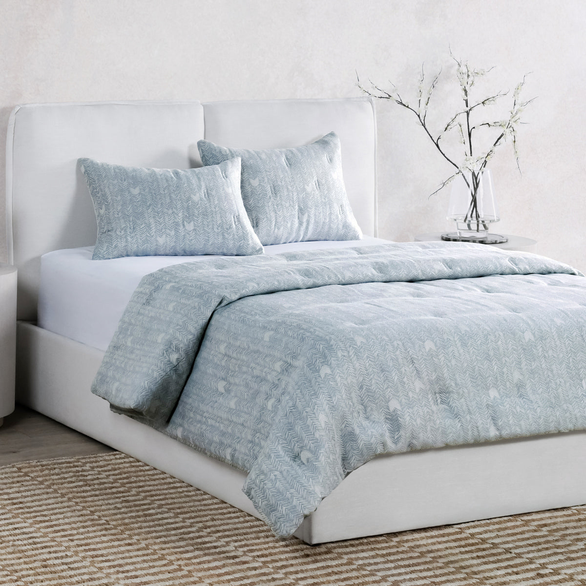 Storm 64% Linen/36% Cotton Quilts & Comforter French Herringbone Comforter Collection Collection