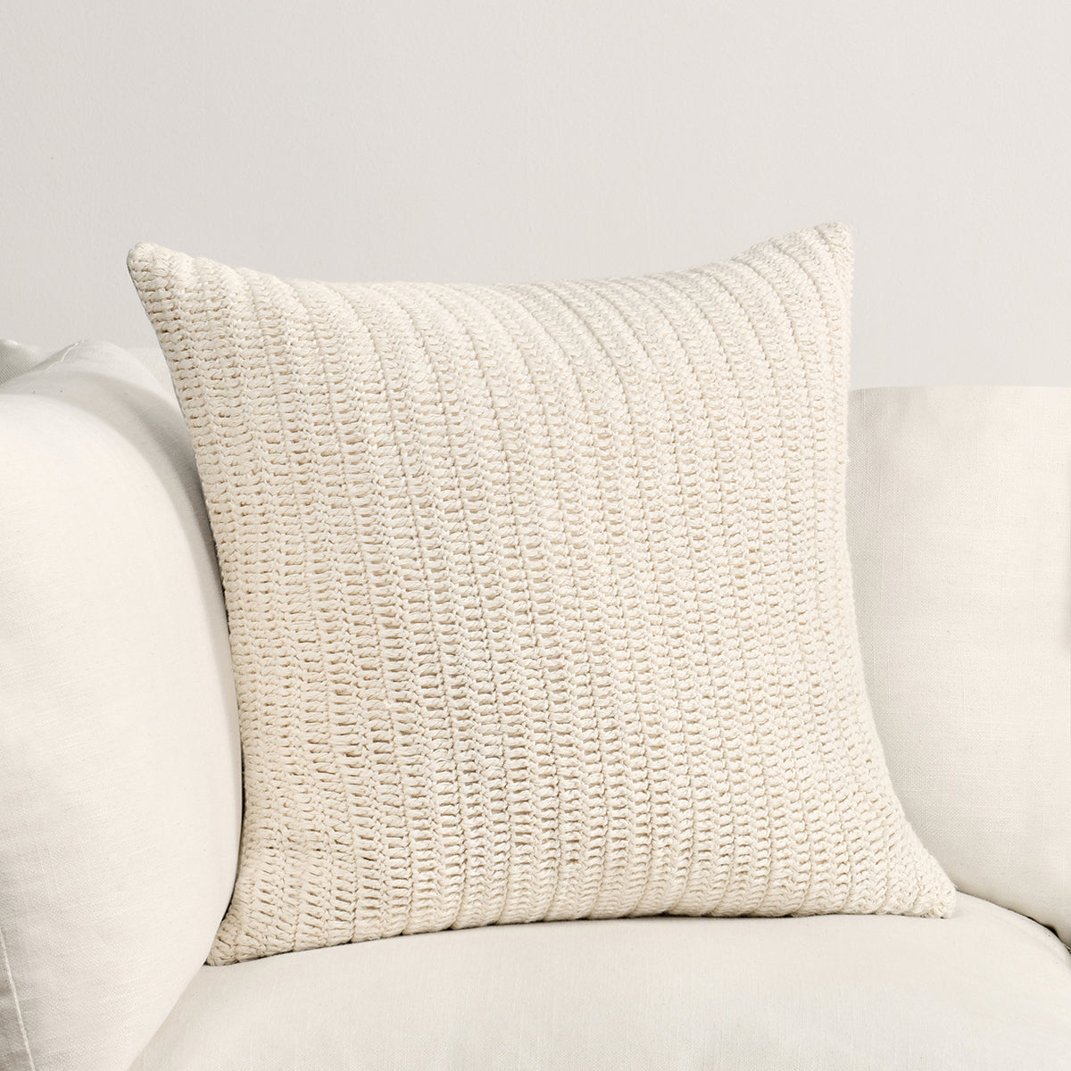 Ivory 100% Belgian Flax Linen Solid SLD Macie 22x22 Collection