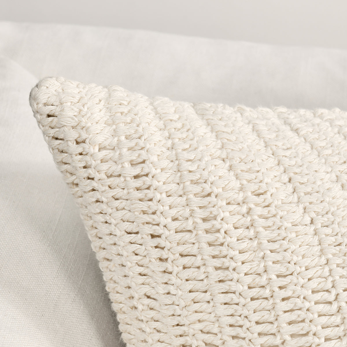 Ivory 100% Belgian Flax Linen Solid SLD Macie 22x22 Collection