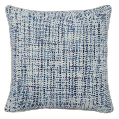 Blue/Ivory Textured Linen Blend Pattern TW Brax 22x22 Collection