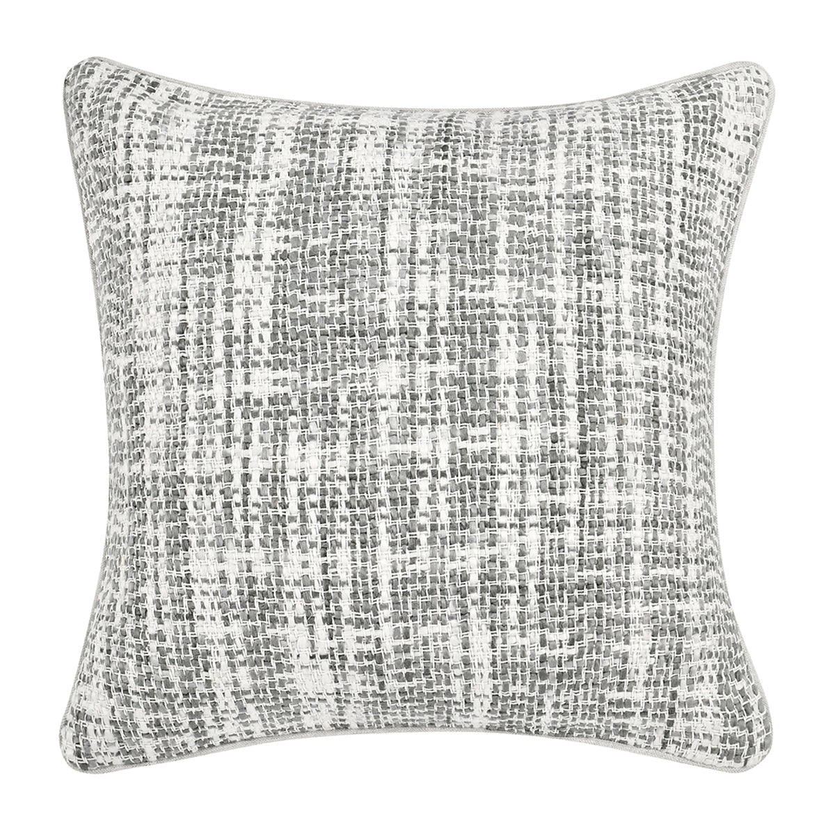 Gray/Ivory Textured Linen Blend Pattern TW Brax 22x22 Collection