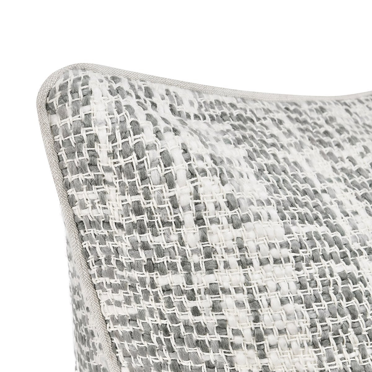Gray/Ivory Textured Linen Blend Pattern TW Brax 22x22 Collection