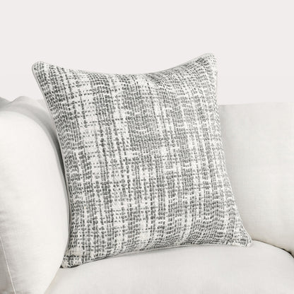 Gray/Ivory Textured Linen Blend Pattern TW Brax 22x22 Collection