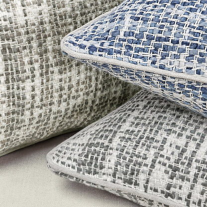 Gray/Ivory Textured Linen Blend Pattern TW Brax 22x22 Collection