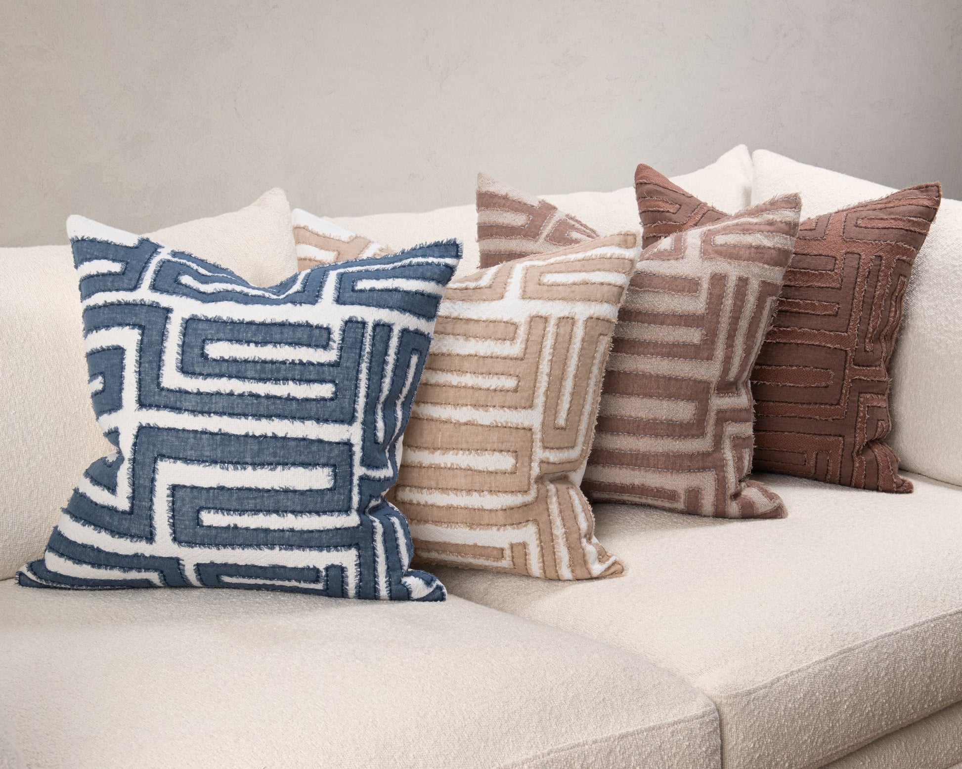 Azul Blue 60% Cotton/40% Linen Front Pattern VC Mateo 22X22 Collection