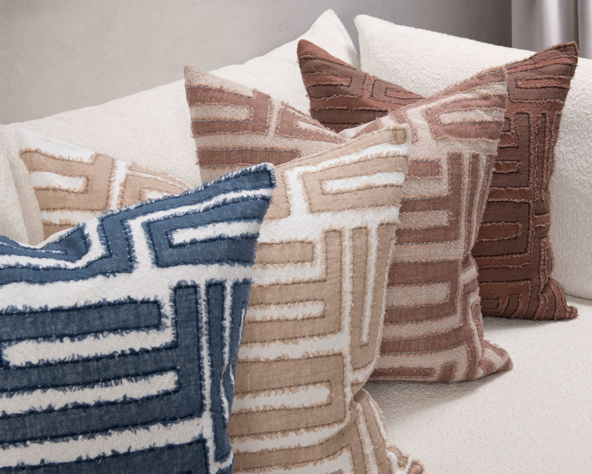 Azul Blue 60% Cotton/40% Linen Front Pattern VC Mateo 22X22 Collection