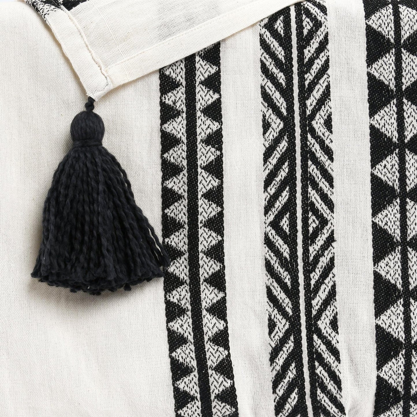 Black/Ivory 100% Cotton Blankets & Throw TC Endora Throw Collection